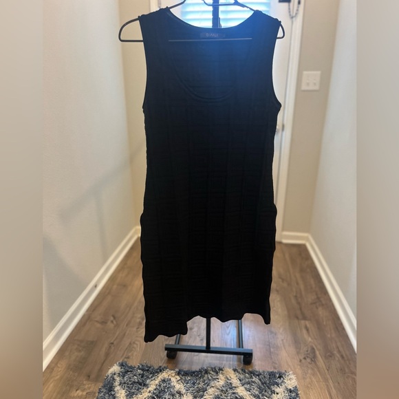 biana Dresses & Skirts - Biana's Vera Square Detail Knit Sheath Dress in Black